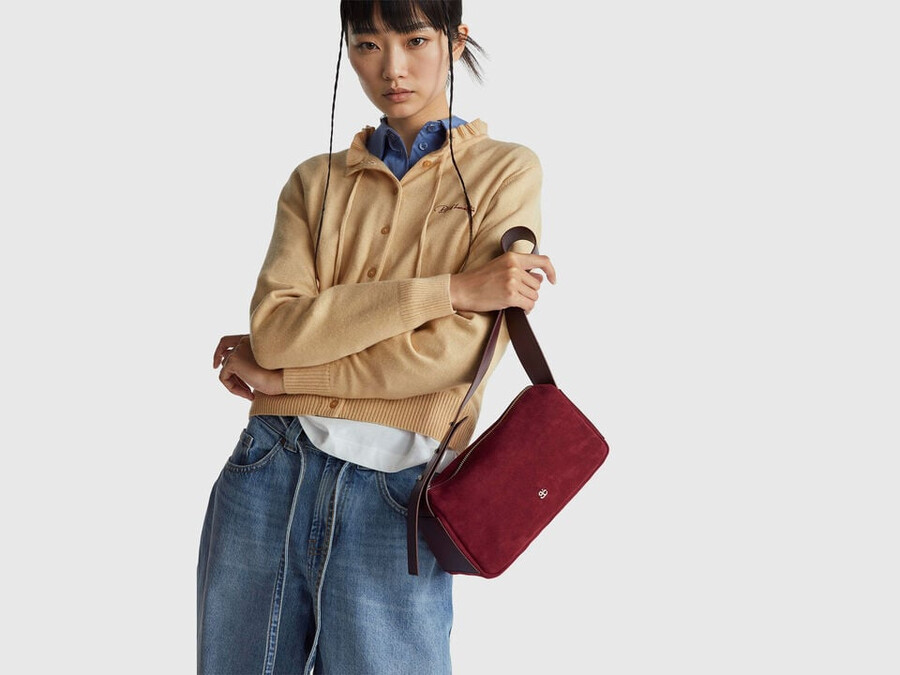 bolso de hombro con efecto ante