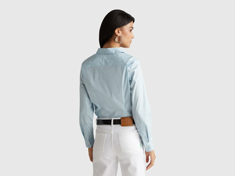 camisa en mezcla de algodón elástico