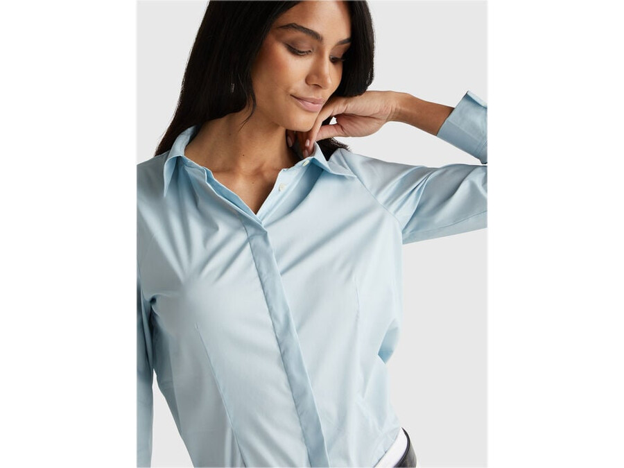 camisa en mezcla de algodón elástico