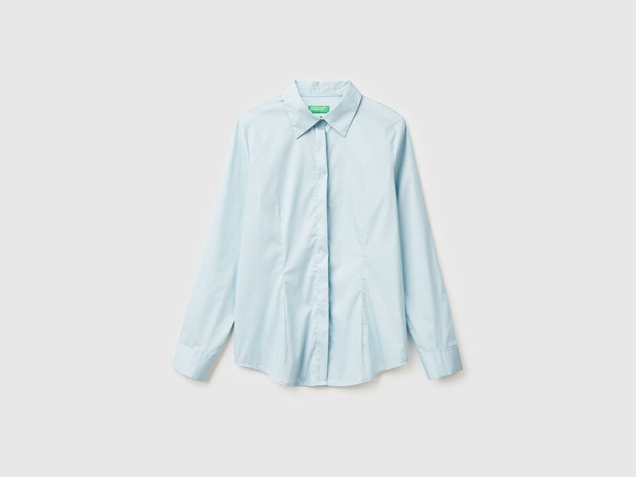 camisa en mezcla de algodón elástico