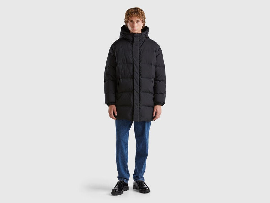 chaqueta larga acolchada con plumón reciclado