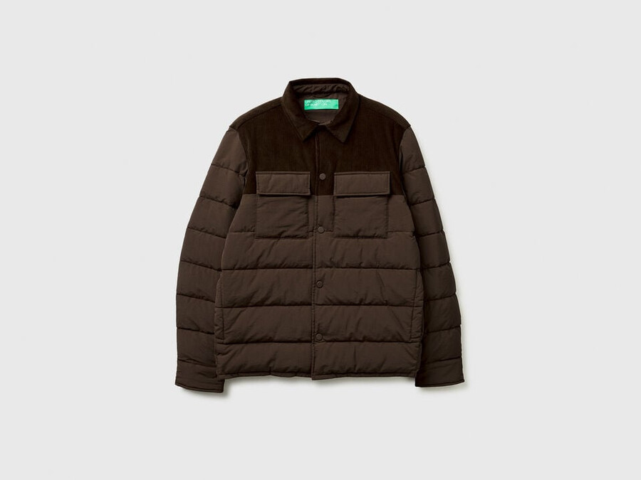 chaqueta de pana y nailon