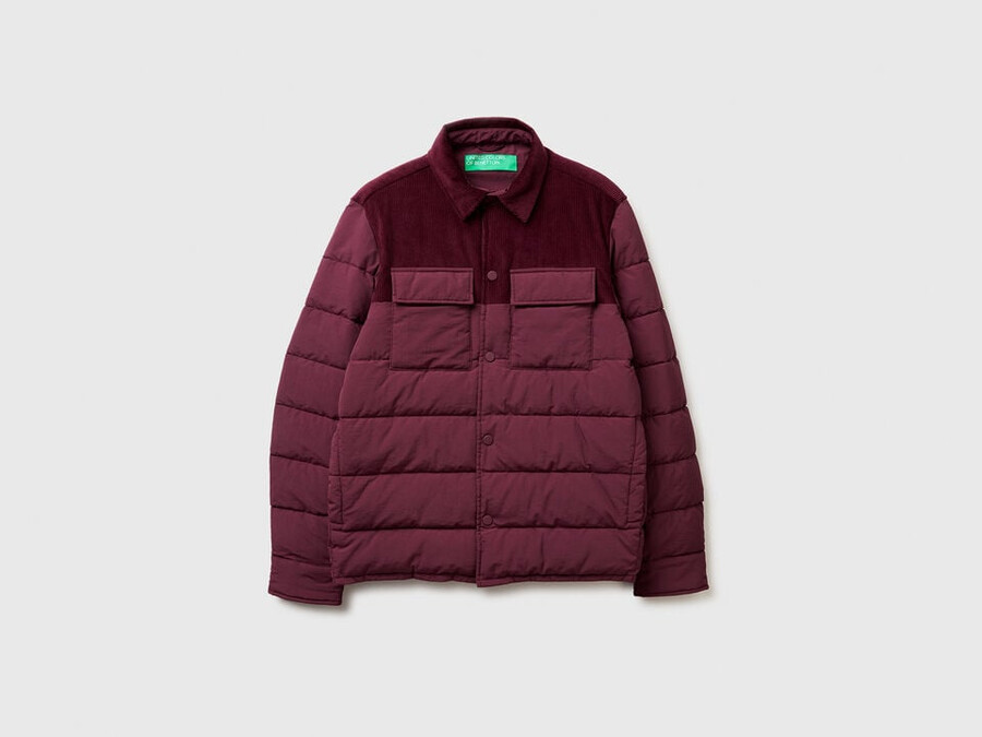 chaqueta de pana y nailon