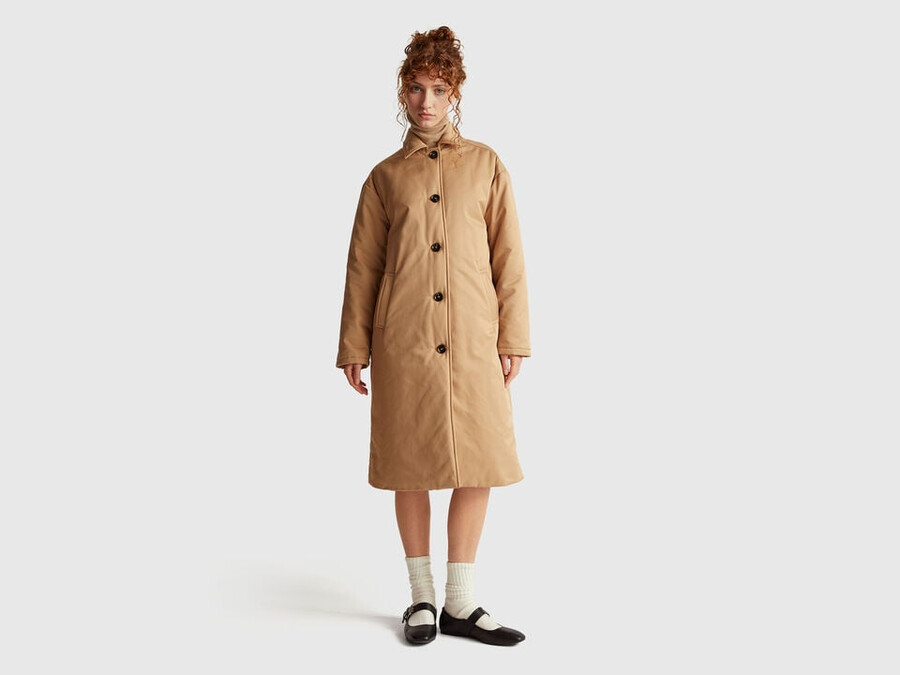 chaqueta larga con acolchado ligero